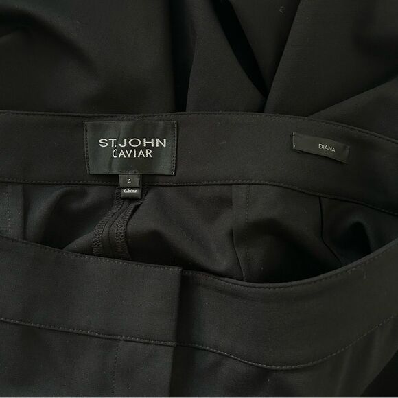 St. John Caviar Diana Straight Leg pants in black - Picture 5 of 8